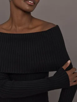 Off Shoulder Fold Over Sweater