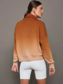 Ombre French Terry Half Zip / Cactus