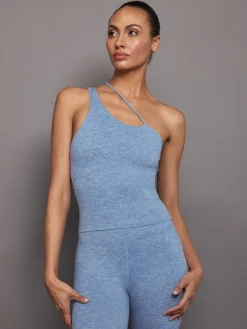 One Shoulder Convertible Tank in Heather Melt