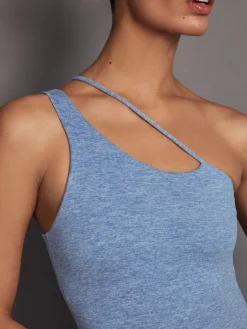One Shoulder Convertible Tank in Heather Melt