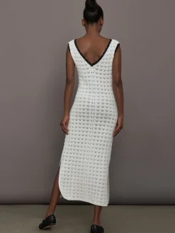 Open Back Knit Crochet Dress