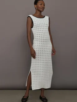 Open Back Knit Crochet Dress