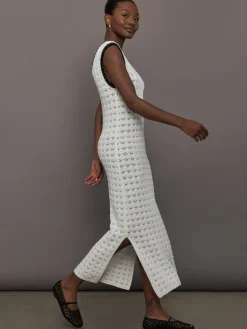 Open Back Knit Crochet Dress