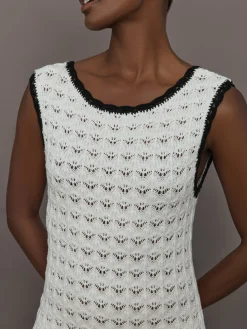 Open Back Knit Crochet Dress