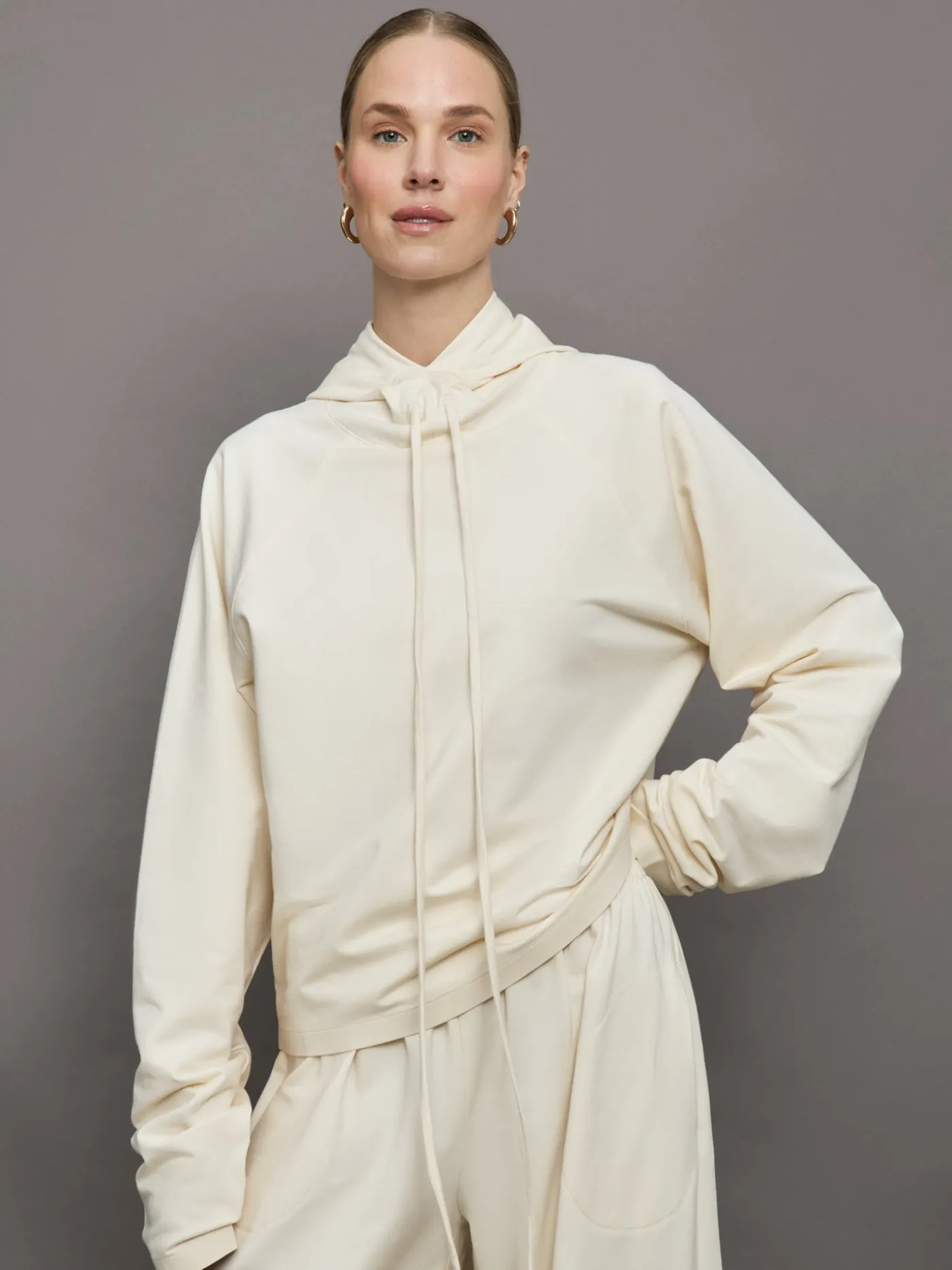 Oversized Raglan Sleeve Hooded Top