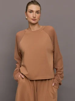 Oversized Raglan Sleeve Top W/ Mesh