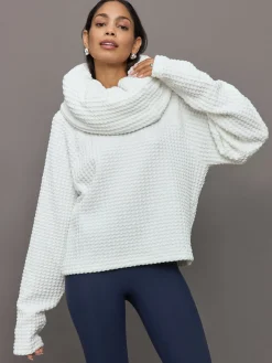 Oversized Raglan Sleeve Top W/ Tube Scarf