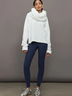 Oversized Raglan Sleeve Top W/ Tube Scarf
