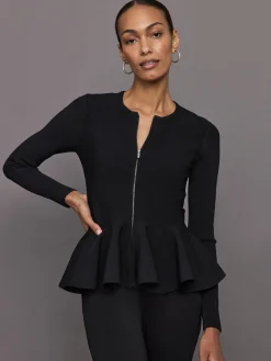 Peplum Zip Up