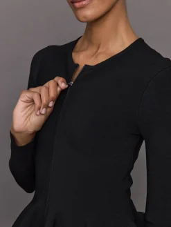 Peplum Zip Up