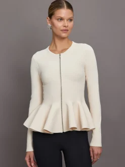 Peplum Zip Up