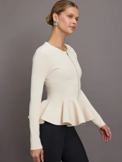Peplum Zip Up