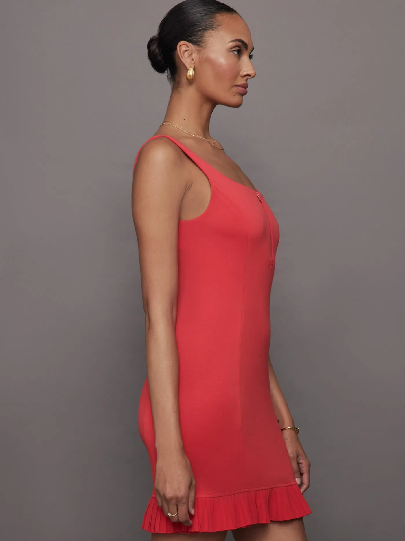 Pleated Hem Tennis Dress in Scuba