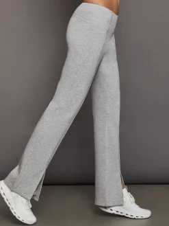 Rhinestone Front Slit Sweatpant