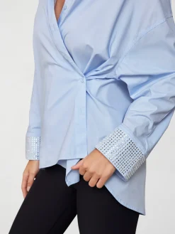 RHINESTONE OVERSIZED BUTTON UP SHIRT