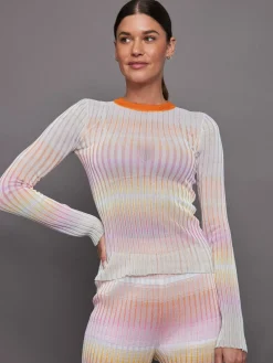 Ribbed crew-neck jumper with contrasting collar