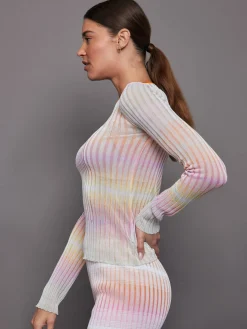 Ribbed crew-neck jumper with contrasting collar