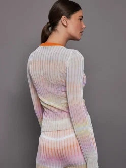 Ribbed crew-neck jumper with contrasting collar
