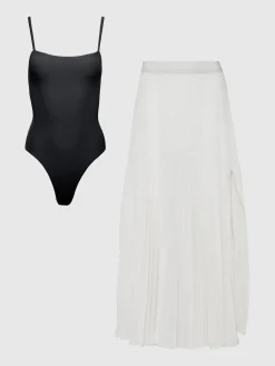 Ribbed Melt Bodysuit & Mesh Skirt Bundle