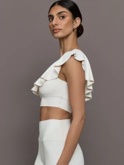 Ruffle One Shoulder Bra in Diamond Compression