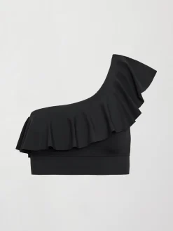 Ruffle One Shoulder Bra in Diamond Compression