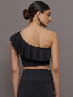 Ruffle One Shoulder Bra in Diamond Compression