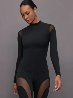Sheer Spliced Mock Neck in Melt