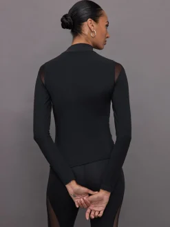 Sheer Spliced Mock Neck in Melt