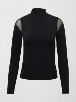 Sheer Spliced Mock Neck in Melt