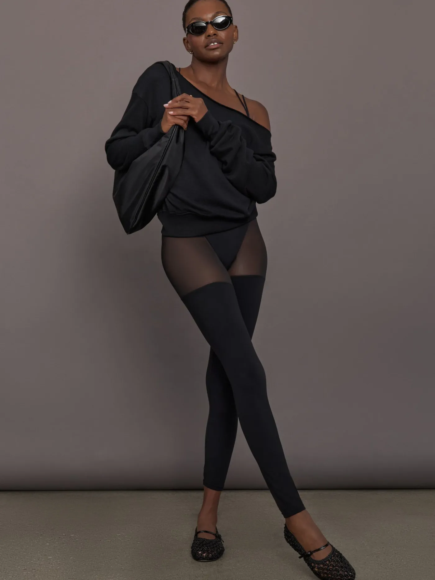 Sheer Thigh High Legging in Melt