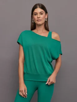 Short Sleeve Off Shoulder Sweatshirt in French Terry