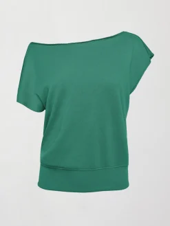 Short Sleeve Off Shoulder Sweatshirt in French Terry
