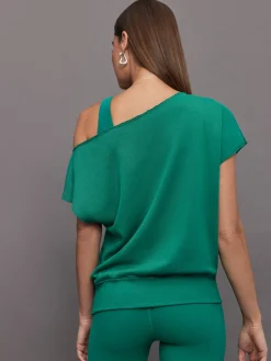 Short Sleeve Off Shoulder Sweatshirt in French Terry