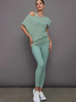 Short Sleeve Off Shoulder Sweatshirt in French Terry