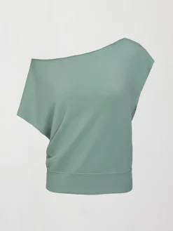 Short Sleeve Off Shoulder Sweatshirt in French Terry