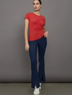 Short Sleeve Ruched Front Tee