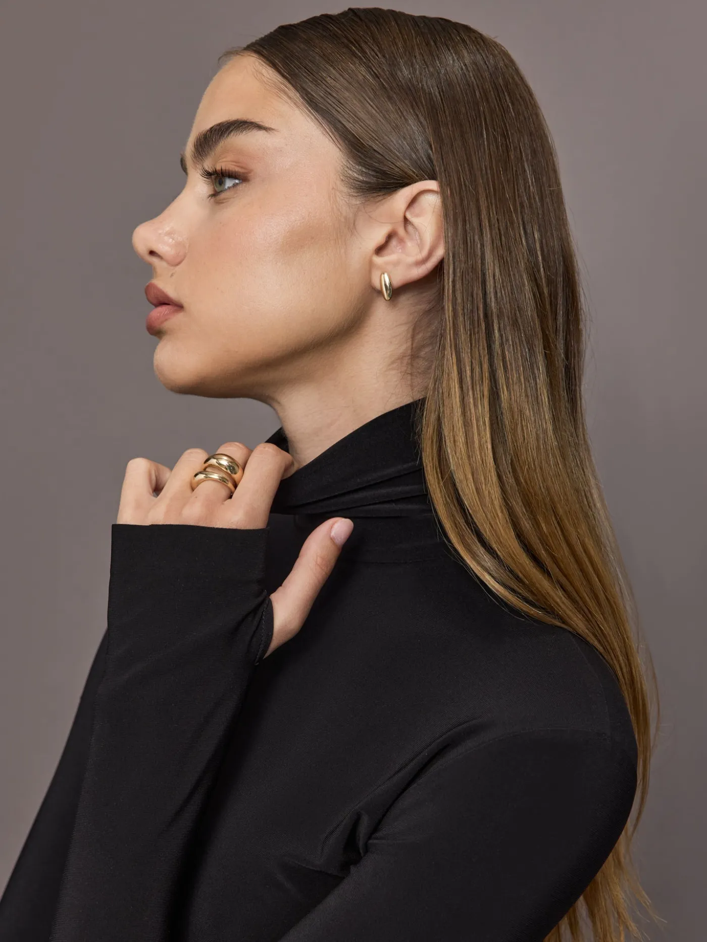 Slim Fit Long Sleeve Turtle Top