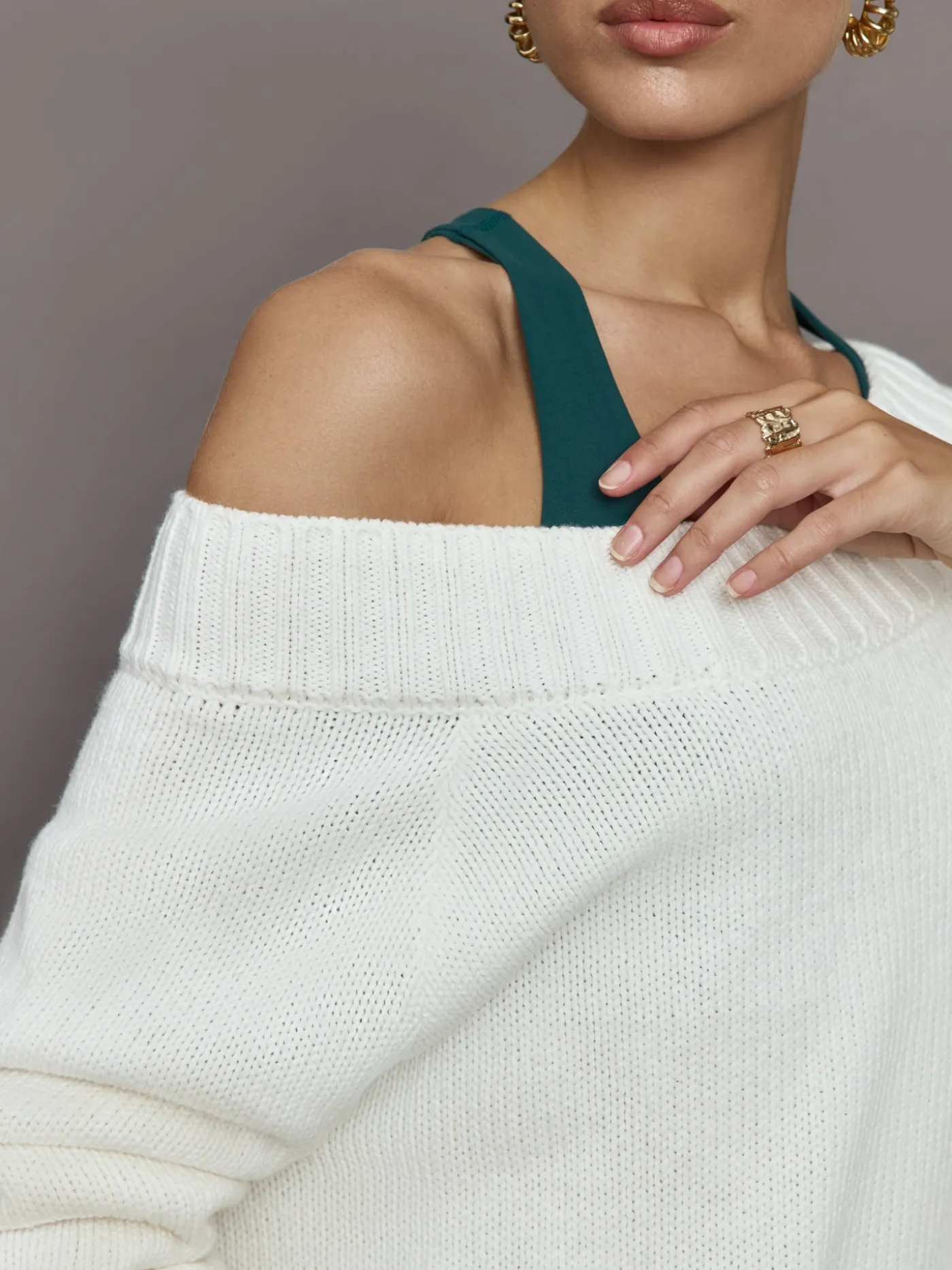 Slouchy Off Shoulder Sweater