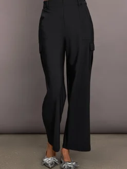 Stretch Woven Wide Leg Cargo Pant