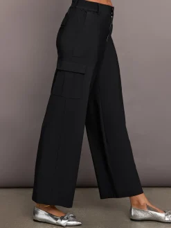 Stretch Woven Wide Leg Cargo Pant