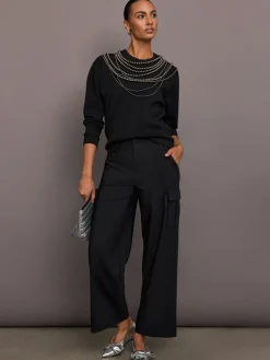 Stretch Woven Wide Leg Cargo Pant