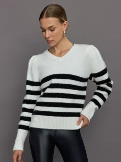 Striped Puff Sleeve Sweater