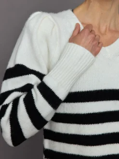 Striped Puff Sleeve Sweater