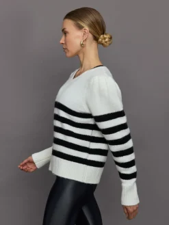 Striped Puff Sleeve Sweater