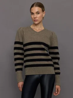 Striped Puff Sleeve Sweater
