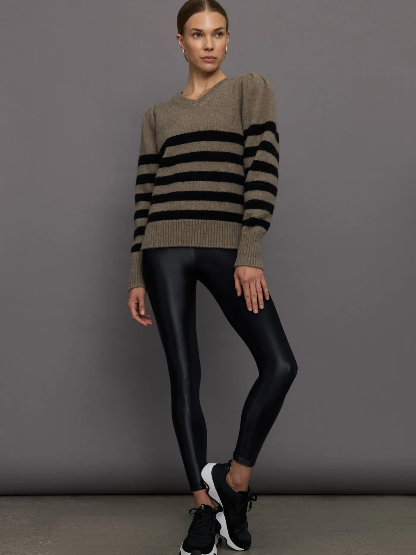 Striped Puff Sleeve Sweater