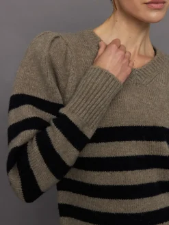 Striped Puff Sleeve Sweater