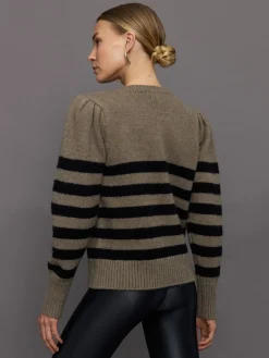 Striped Puff Sleeve Sweater