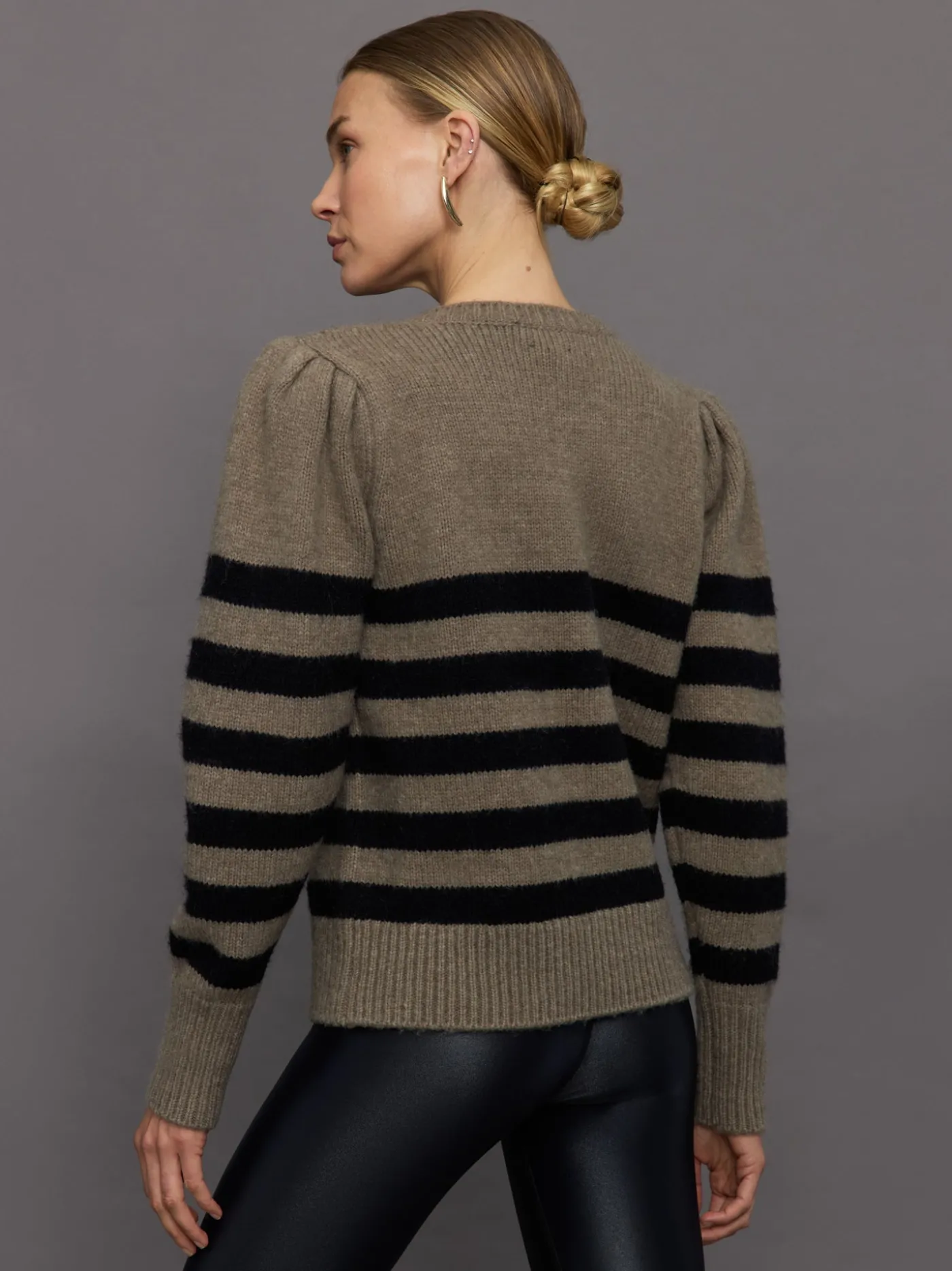 Striped Puff Sleeve Sweater