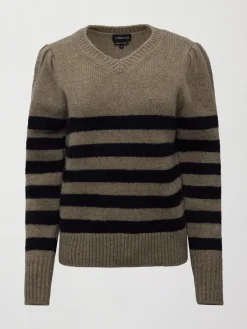 Striped Puff Sleeve Sweater